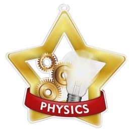 Medalla Mini Estrella de Acrílico Oro para Física