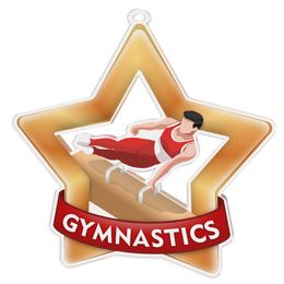 Medalla Mini Estrella de Acrílico Bronce para Gimnasia Masculina