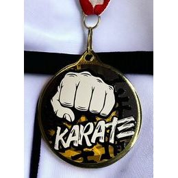 Medalla Barnet Clásica con Textura e Impresión 3D MaxMedal para Karate
