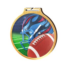 Medalla Habitat de Madera Ecológica Fútbol Americano Oro