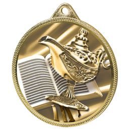 Medalla de Conocimiento Quiz Textura 3D Impresión en Oro