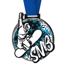 Medalla Gigante de Snowboard en Acrílico Negro