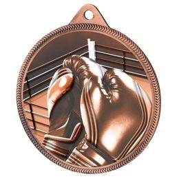 Medalla Clásica de Boxeo con Textura Impresa en 3D - Bronce