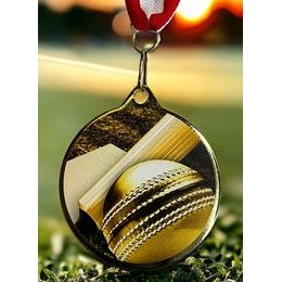 Medalla Barnet Clásica con Textura e Impresión 3D MaxMedal para Cricket