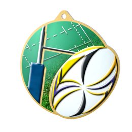 Medalla metálica para Rugby acero inoxidable