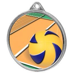 Medalla de Voleibol con Textura de Color Impresión 3D Plateada