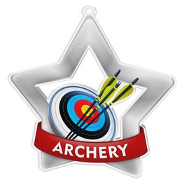 Medalla Mini Estrella de Acrílico Plata para Tiro con Arco