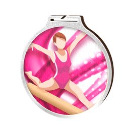 Medalla Habitat de Madera Ecológica para Gimnasia Femenil Plata