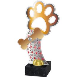 Trofeo Viena de Acrílico con Huella Marrón para Concurso Canino