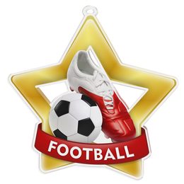 Medalla Mini Estrella de Acrílico Oro para Fútbol Soccer