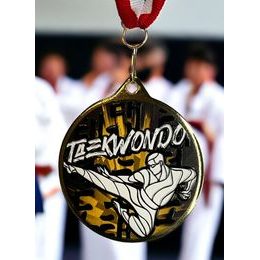 Medalla Barnet Clásica con Textura e Impresión 3D para Taekwondo