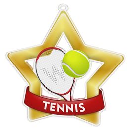 Medalla Mini Estrella de Acrílico Oro para Tenis
