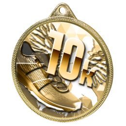 Medalla Clásica de Impresión 3D para Carrera de 10k en Oro