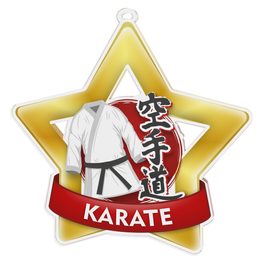 Medalla Mini Estrella de Acrílico Oro para Karate