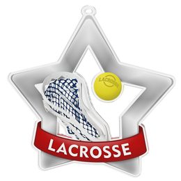 Medalla Mini Estrella de Acrílico Plata para Lacrosse