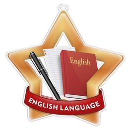 Medalla Mini Estrella de Acrílico Bronce para Lengua Inglesa