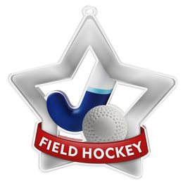 Medalla Mini Estrella de Acrílico Plata para Hockey sobre Césped