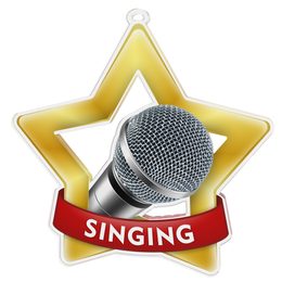 Medalla Mini Estrella de Acrílico Oro para Canto