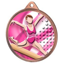 Medalla Clásica de Gimnasia en Color Texturizado 3D - Bronce