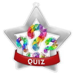 Medalla Mini Estrella de Acrílico Plata para Quiz