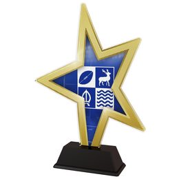Trofeo de Estrella de Oro Personalizado con Logo de Club