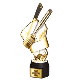 Trofeo Clásico de Madera Frontier de Cocina y Repostería