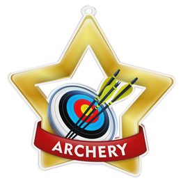 Medalla Mini Estrella de Acrílico Oro para Tiro con Arco