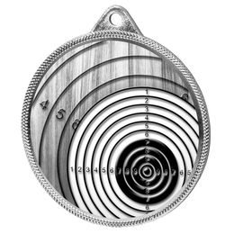 Medalla Clásica de Tiro con Textura de Impresión 3D en Plata