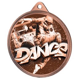 Medalla Clásica de Danza Callejera con Textura 3D en Bronce