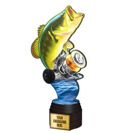 Trofeo Frontier de Madera para Pesca a Full Color