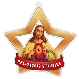 Medalla Mini Estrella de Acrílico Bronce para Estudios Religiosos