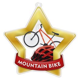 Medalla Mini Estrella de Acrílico Oro para Bicicleta de Montaña