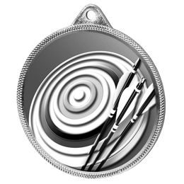 Medalla Clásica de Tiro con Arco con Textura de Impresión 3D en Plata