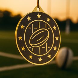 Medalla de Rugby Valor de Acero Inoxidable