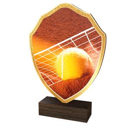 Trofeo Arden de Madera Real con Escudo de Tenis