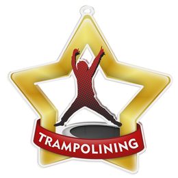 Medalla Mini Estrella de Acrílico Oro para Trampolín