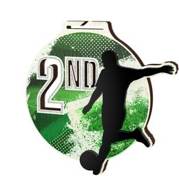 Medalla Highgrove Fusion para Fútbol Soccer Plata - 2do Lugar