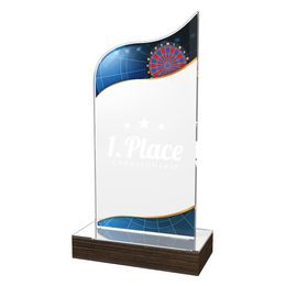 Trofeo Clásico de Dardos Electrónicos de Madera y Acrílico United