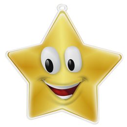 Medalla Mini Estrella de Acrílico Oro Happy Face