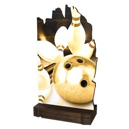 Trofeo Clásico Shard de Madera Ecológico para Boliche