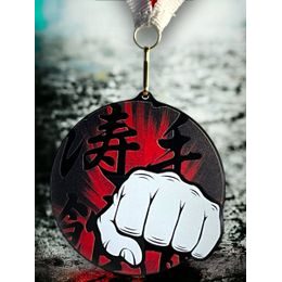 Medalla de Puño de Artes Marciales Rincon en Acrílico Negro