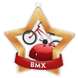 Medalla Mini Estrella de Acrílico Bronce para BMX