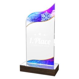 Trofeo Clásico de Copo de Nieve de Madera y Acrílico United