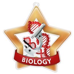 Medalla Mini Estrella de Acrílico Bronce para Biología