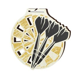 Medalla Acacia de Madera Ecológica para Dardos - Oro