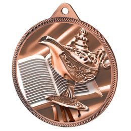 Medalla de Conocimiento Quiz Color Textura Impresión 3D Bronce