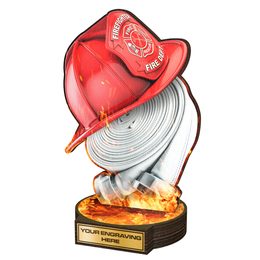 Trofeo Grove de Madera Real para Bomberos