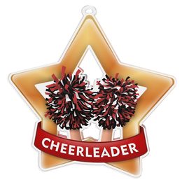 Medalla Mini Estrella de Acrílico Bronce para Porristas
