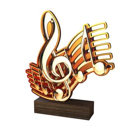 Trofeo de Madera Sierra con Notas Musicales - Clásico