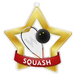 Medalla Mini Estrella de Acrílico Oro para Squash